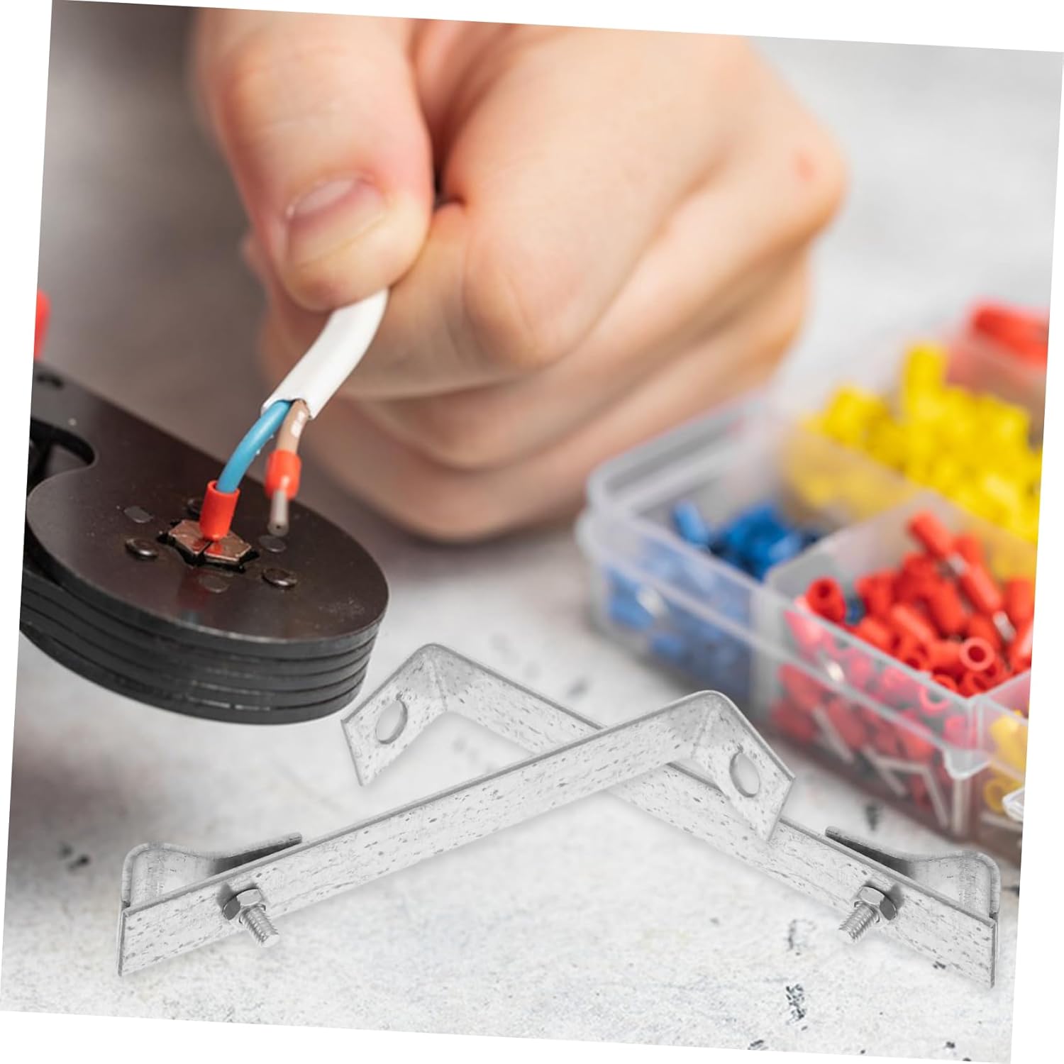 Pack of 10 lightning protection brackets, galvanised bracket, outdoor use, bracket, metal, earthing clips, surge protection clamps, ground cable clamp, grounding clamp, galvanised iron