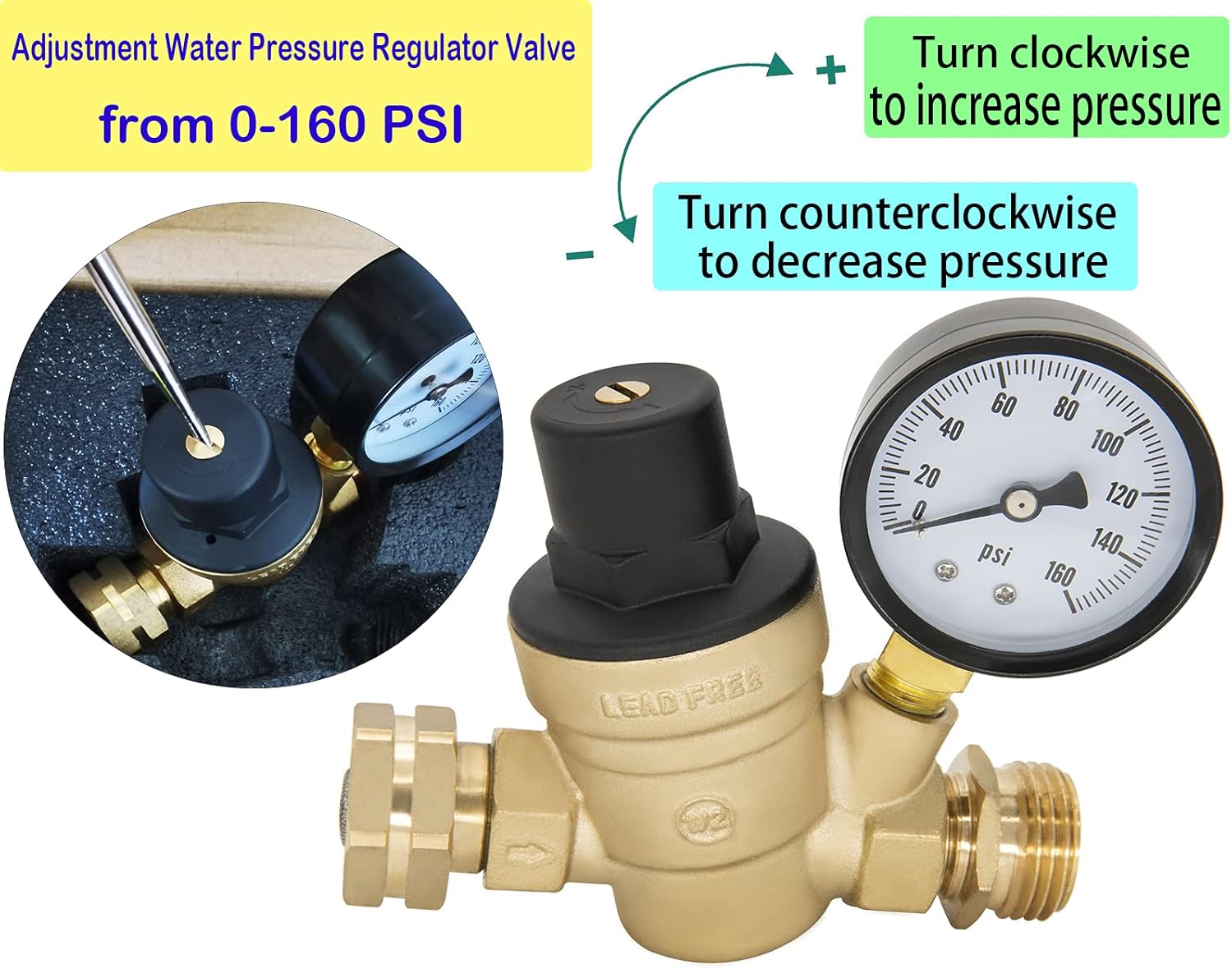 Buy Water Pressure Regulator Valve for RV Water Pressure Regulator
