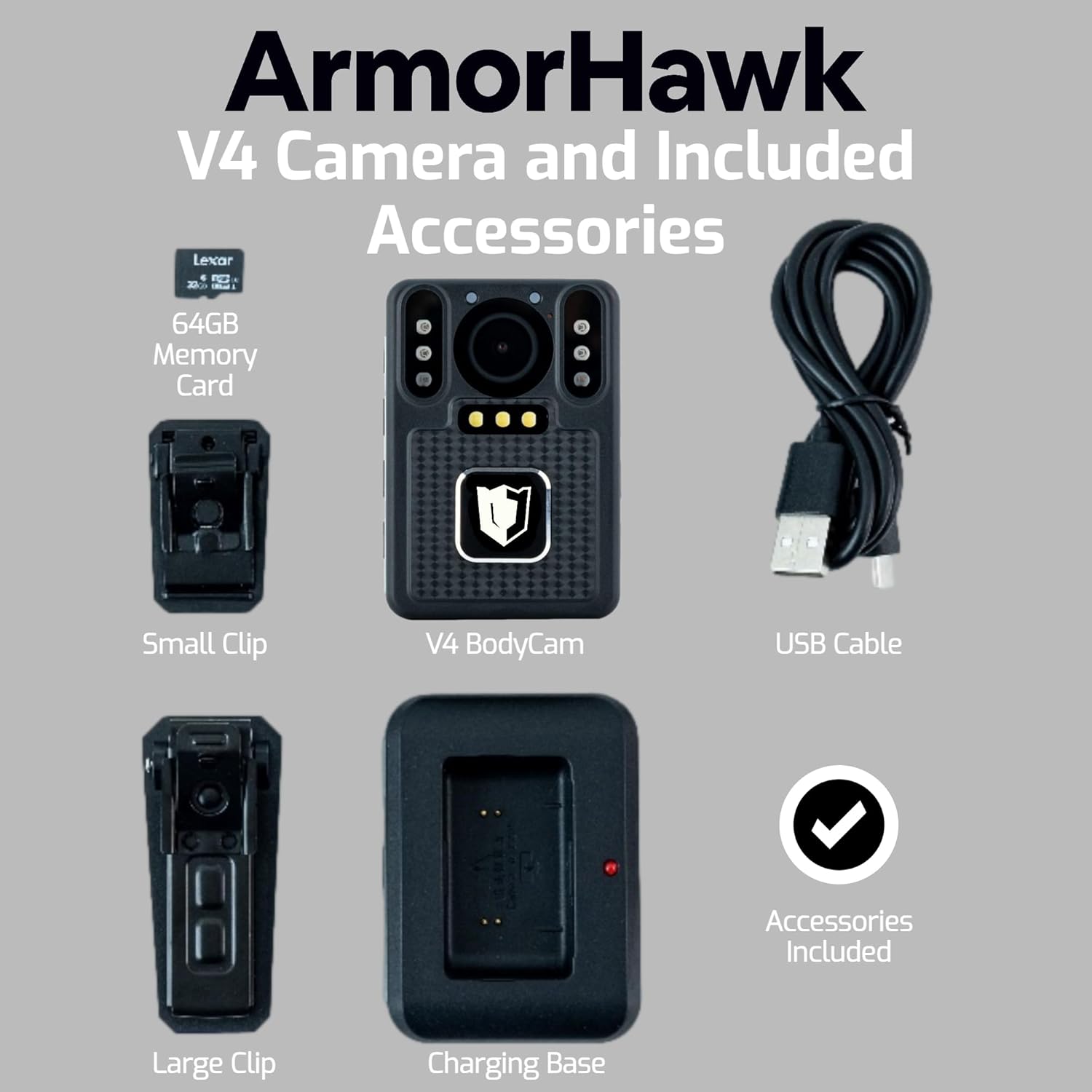 4K Body Camera with Audio and Video Recording - Police Body Worn Camera | 140° Wide View Lens | Night Vision, Wearable, Emergency Alarm - for Civilians, Security, Law Enforcement, Personal