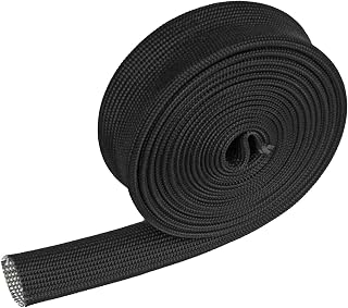 Fiberglass Heat Shield Sleeve - 3/4" ID X 10' Adjustable Hose Heat Shield Spark Plug Wire Black For Car Wire Loom Brake Line Cable