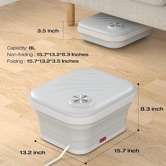 Spa de Pies Plegable con Calor, Burbujas y Rodillos Shiatsu miniatura 7