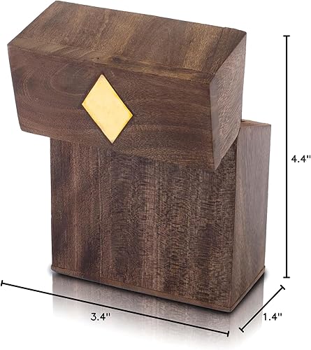 Miniatura 10 de Ideas de regalo de cumpleaños, hecho a mano, soporte clásico de madera para cartas de juego, caja de almacenamiento, organizador con tarjetas de