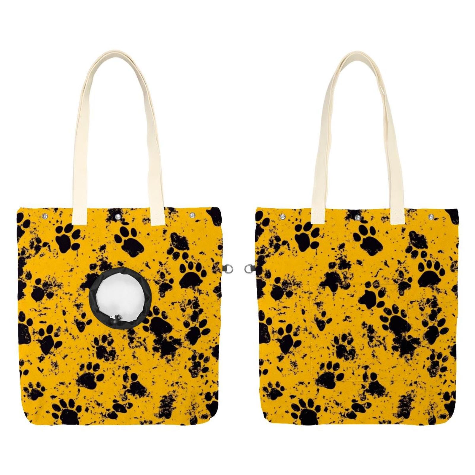 Sac de transport pour chat mignon avec empreinte patte d'animal en toile