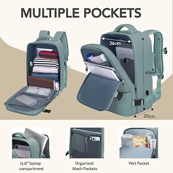 Xkdoai for Easyjet Cabin Bag 45x36x20, Travel Backpack Underseat Carry On | Casual Hand Luggage Flight 15.6 Loptop Bags for Women Men Cabin Size Rucksack
