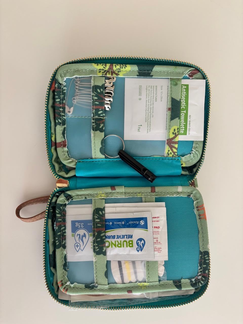 Travel First Aid Kit for Kids – 142 Pc. for Car, Home, Purse - Mini First Aid Kit Travel Size TSA-Approved. Includes Reusable Bag, Whistle and Compass.
