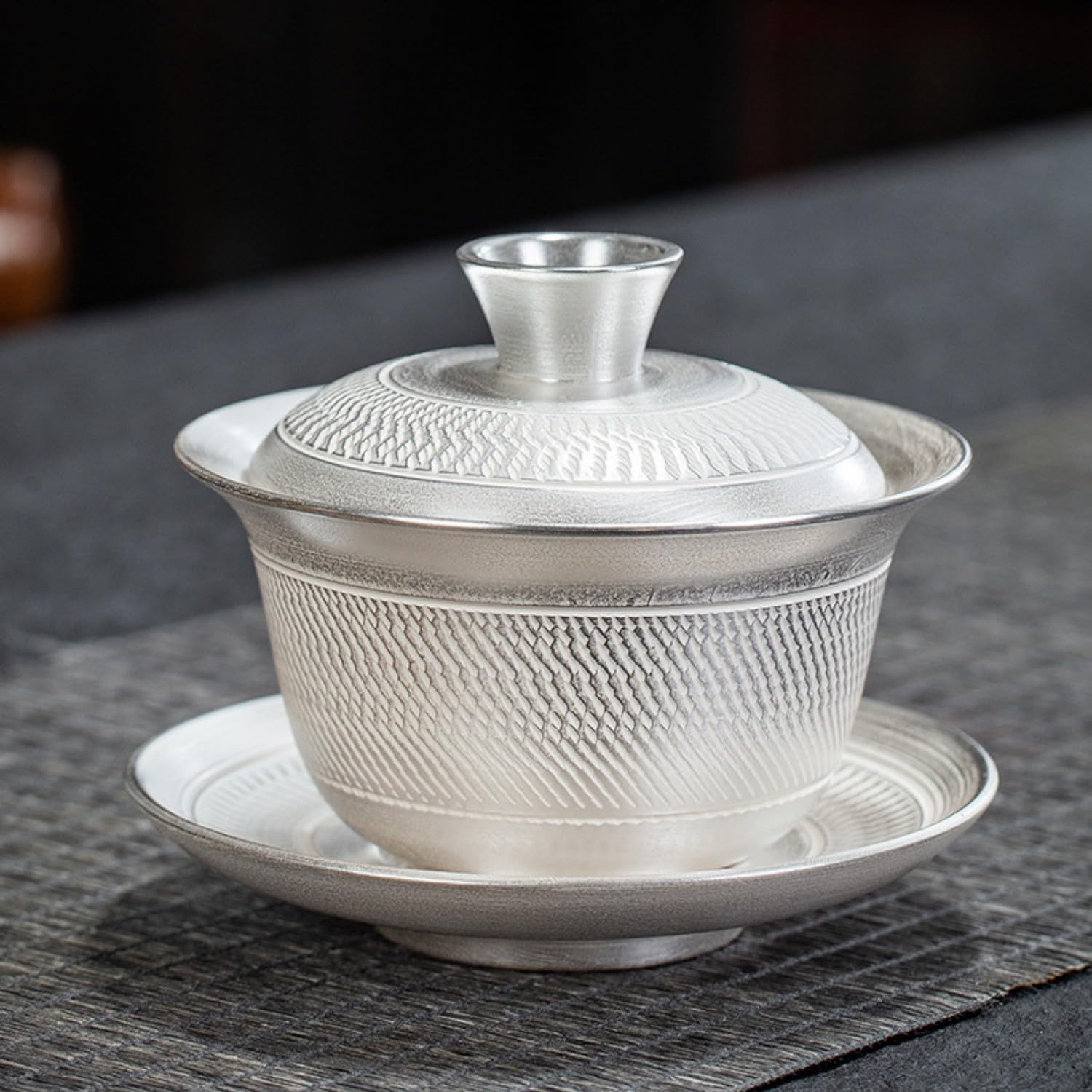 全鎏银挑刀盖碗150ml Glass Tea Cup,Ceramic cup Set,Zi Sha Tea Cup,Ceramic Teapot,Purple Clay Tea 茶具礼品茶具泡茶碗三才 Ceramic Coffee Mugs Set,Microwave & Dishwasher Safe,Gift for Man and Women