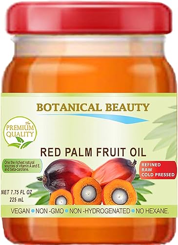RED Aceite de fruta de palma brasileño 100% puro refinado sin diluir prensado en frío Super Food 7.75 Fl.oz 7.6 fl oz por Botanical Beauty