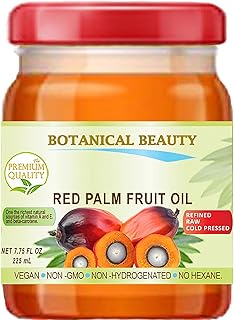 RED Palm Fruit Oil Brazilian 100% Pure Refined Undiluted Cold Pressed Super Food 7.75 Fl.oz 225 ml by Botanical Beauty