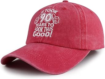 It Took Me 90 Year to Look This Good Hat for Women Men, Funny Adjustable Embroidery Baseball Cap