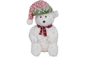 Northlight Lighted Snowy Polar Bear Christmas Decoration - 21" Warm White