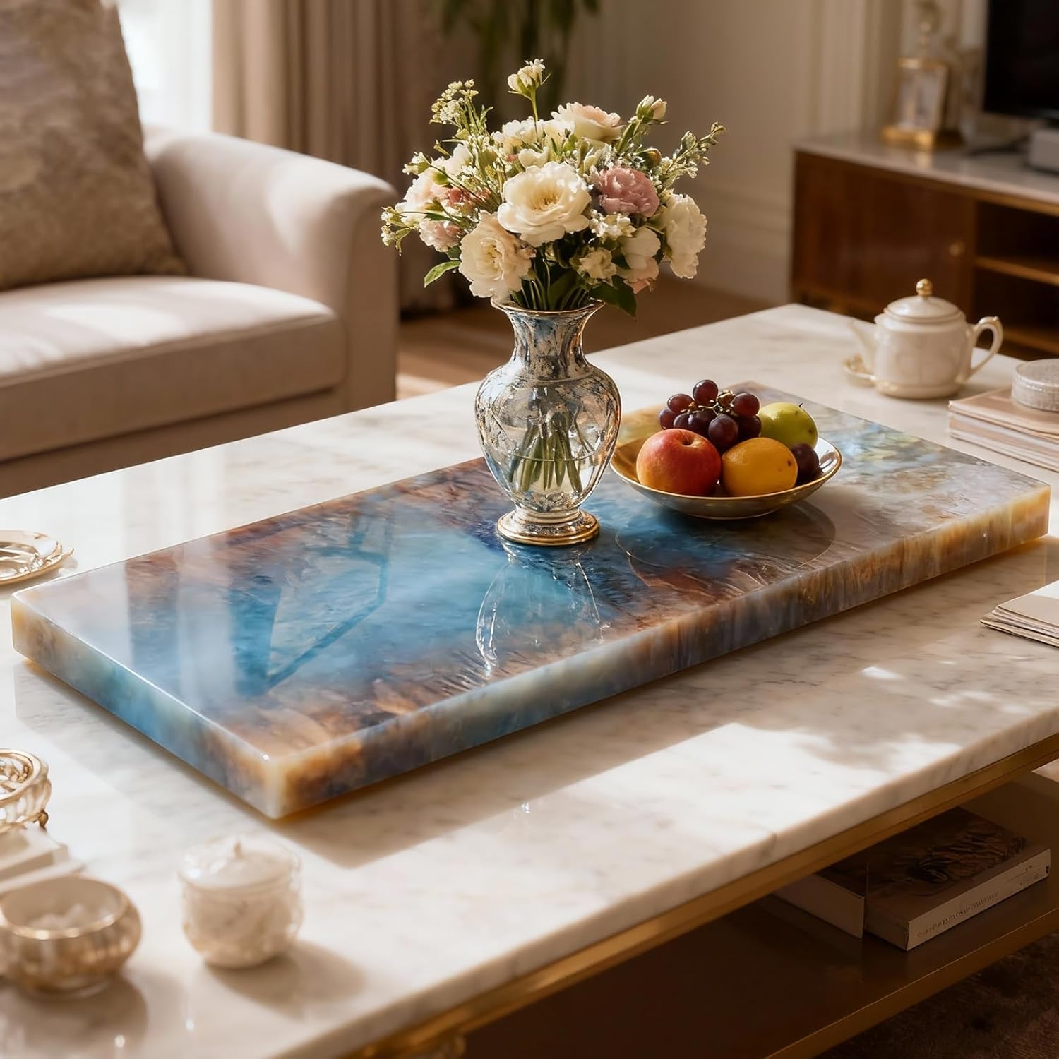 Extra Large Table Silicone Resin Molds for Epoxy Resin Square, 23 inch Rectangular Epoxy Resin Molds for Art Home Decor, DIY Artwork, Office Home Decoration & Floral Preservation Bouquet Mold