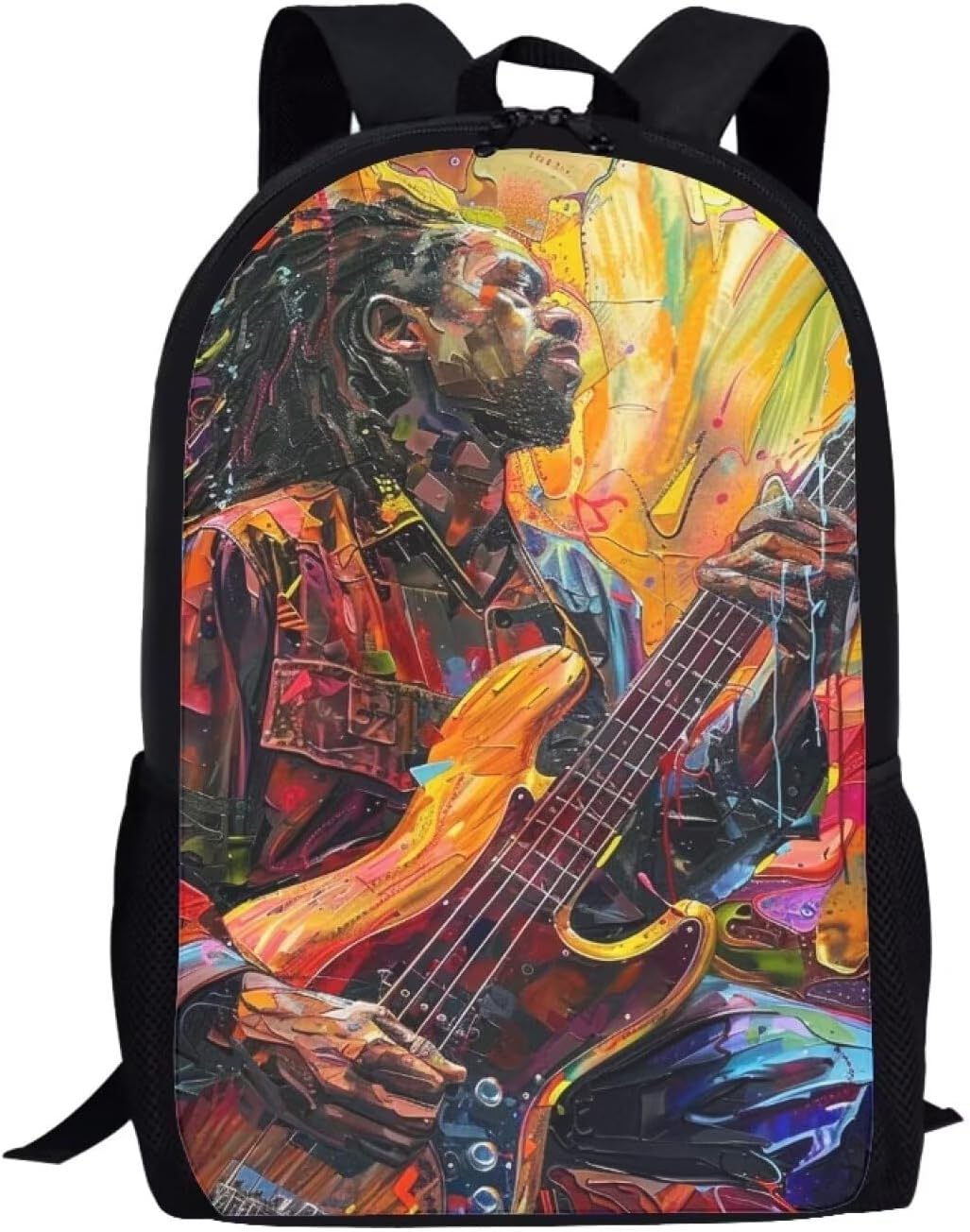Oil Painting Jamaican Reggae Student Backpack for Girls Boys Easy Clean Backpack for School Kids Teens Birthday/Back to School Gift Business College Laptop