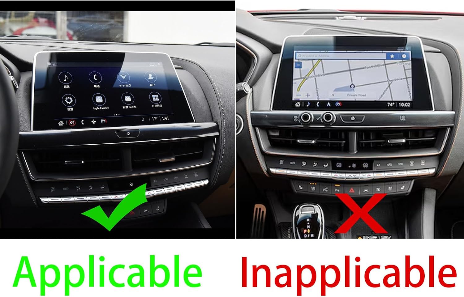 Nav Screen Bottom Trim for Cadillac CT5 2020-2024 Accessories Black