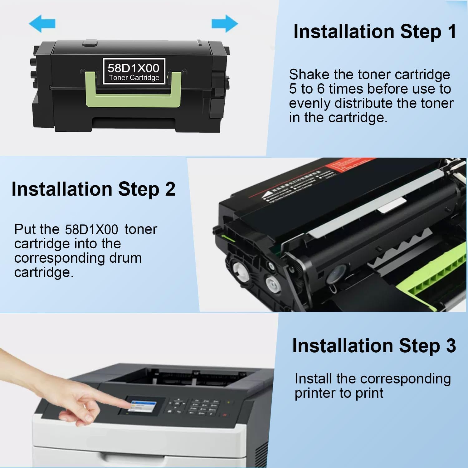 58D1X00 High Yield Toner Cartridge Compatible with Lexmark 58D1X00 Toner image 4
