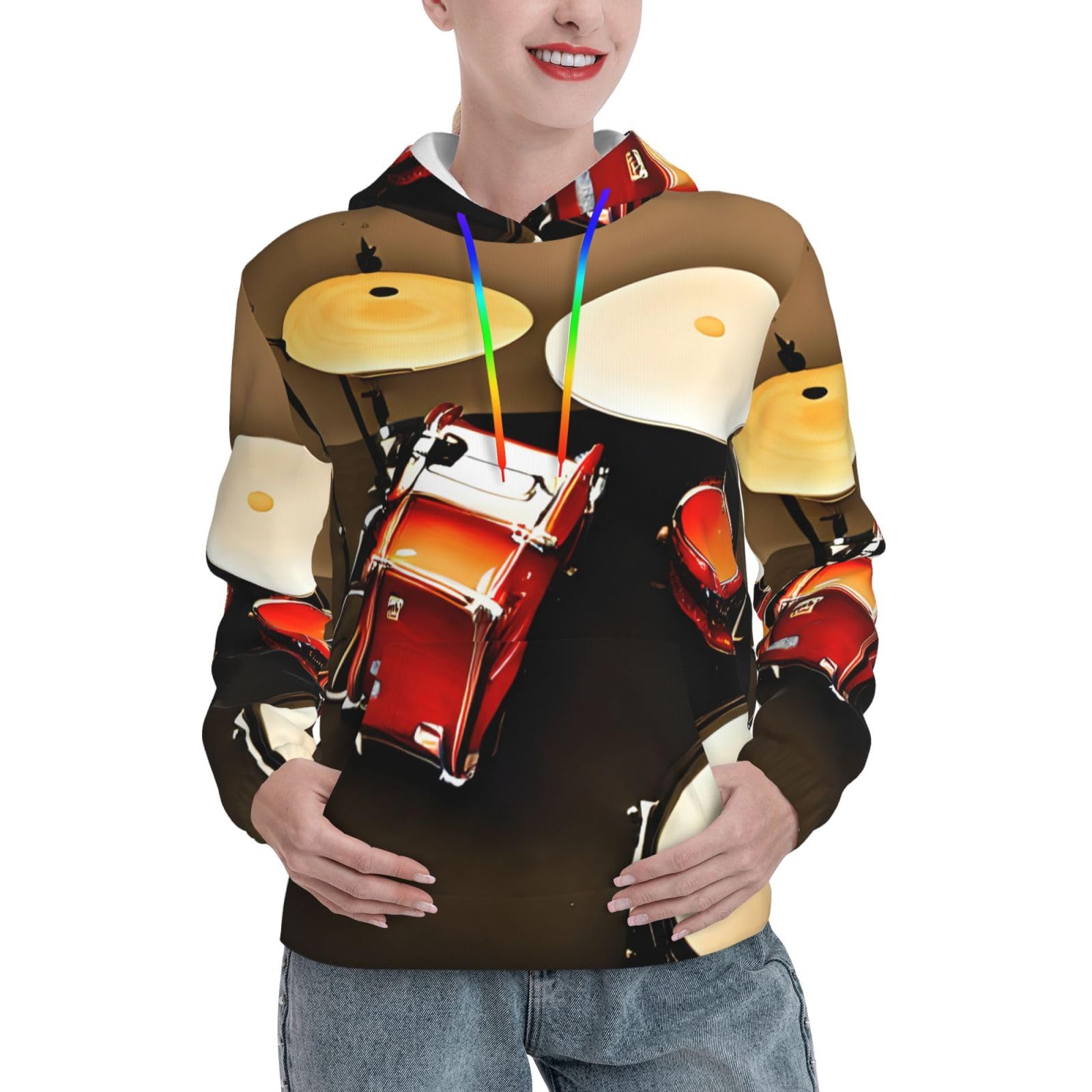 Sweat à capuche pour femme EdWal Drum Set pull ajusté - 8