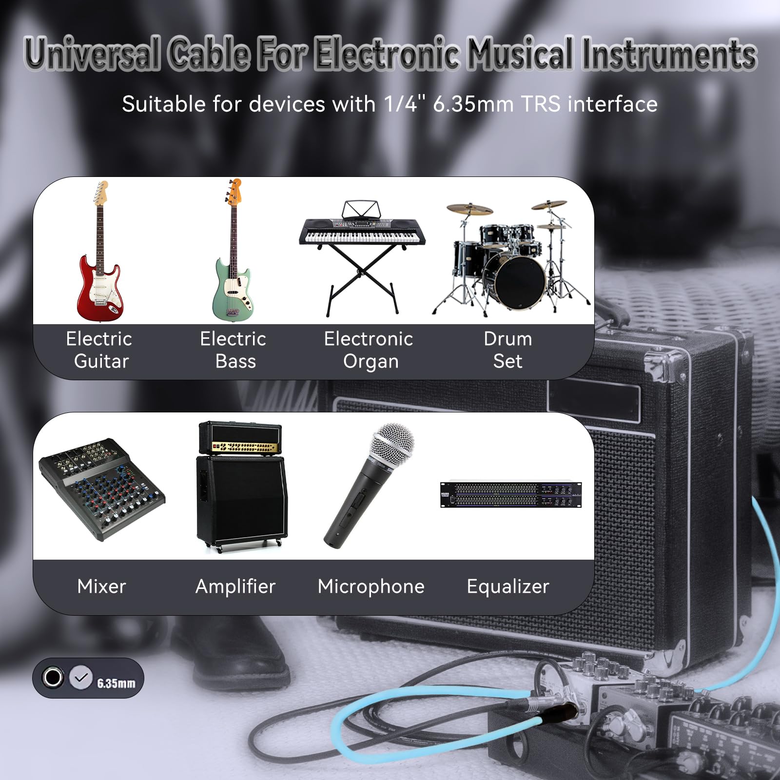 Cavo Chitarra EASTROCK 10 Piedi (3m) - Professionale Per Chitarra/Basso - Foto 3