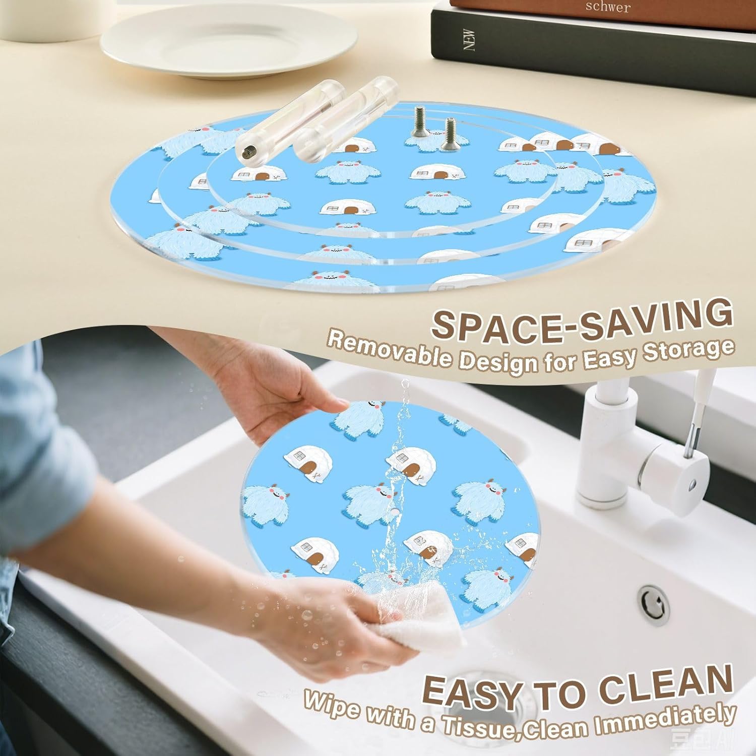 Monster Ice 3 Tier Acrylic Cupcake Stand, Cupcake Stand for 34 Cupcakes for Weddings, Christmas,Holidays,Parties,Birthday,Printed Cupcake Tower 23300077