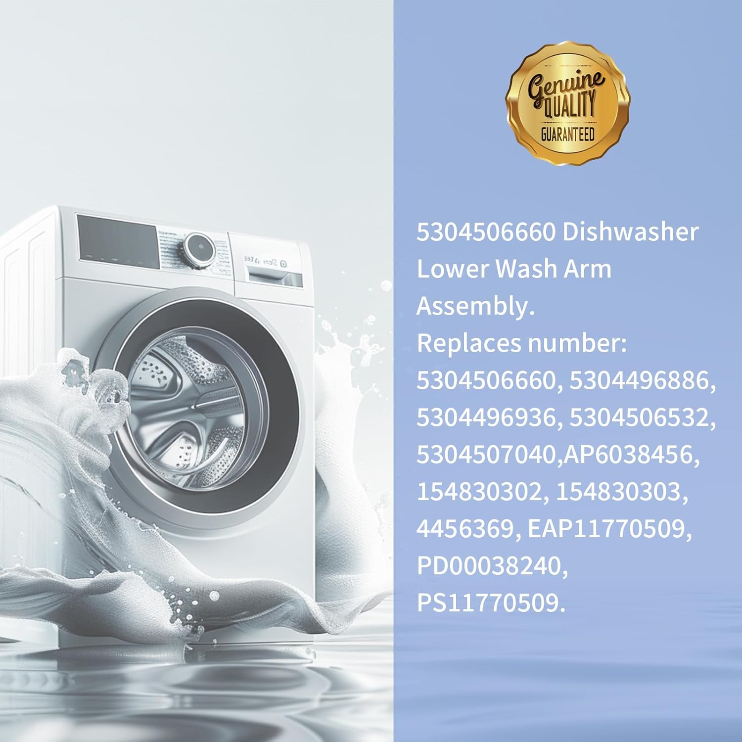 5304506660 Dishwashers Spray Arm Assembly Dishwasher Lower Wash Arm Assembly Compatible with Frigidaire Dishwashers Replaces 5304506532, 5304507040