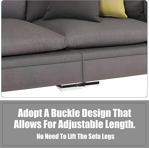 Miniatura 6 de HOWDIA Conectores de sofá seccionales, correas de sofá resistentes, correa ajustable para sofá deslizante, mantiene tu sofá modular junto, fácil