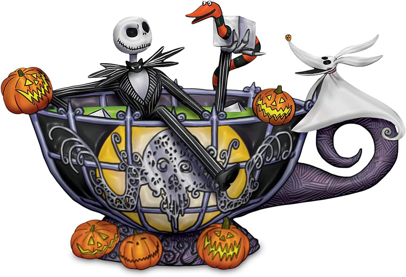 The Hamilton Collection Disney Tim Burton's The Nightmare Before Christmas Delightfully Dark Glow in The Dark Figurine