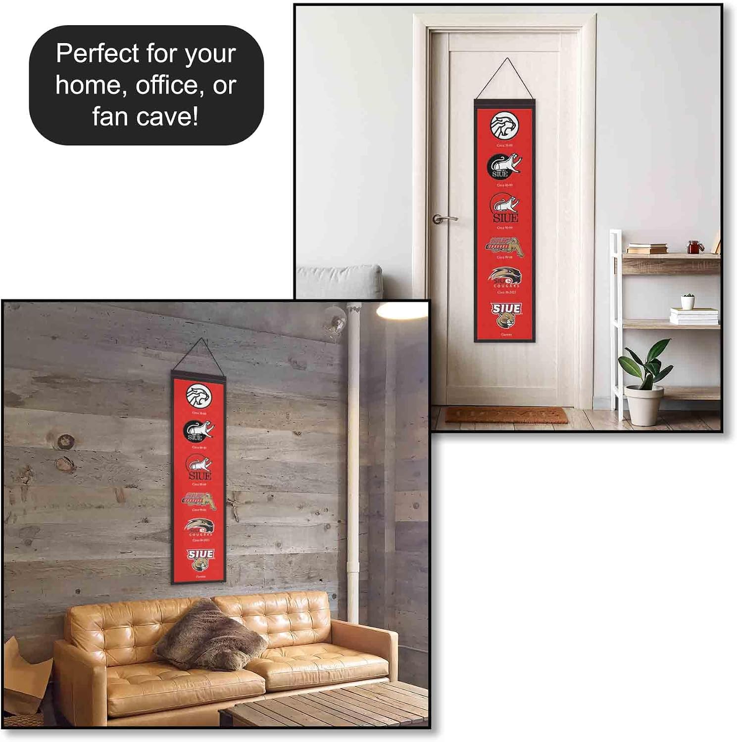 WinCraft Southern Illinois University Edwardsville Cougars Evolution 8x32 Inch Vertical Wool Embroidered Hanging Banner