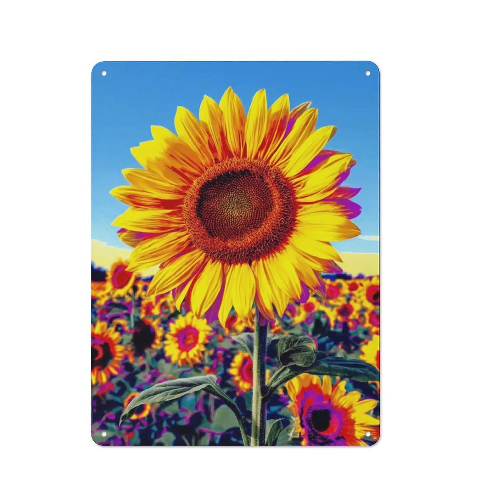 Junmoney Sunflower Field Bliss -1 Tin Sign 40X30cm For Bar Or Restaurant, Retro Wall Decor, For Restaurant Interior Fans