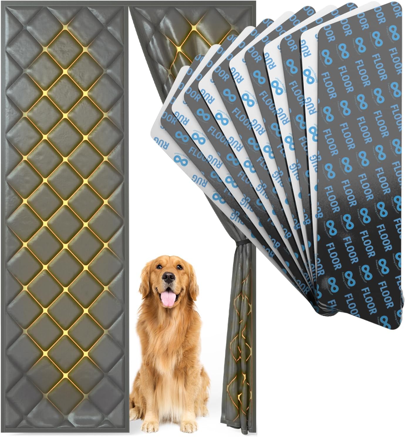 Rug Grippers & Heavy Duty Door Curtain – Enhance Home Comfort, Airflow Control, and Floor Stability