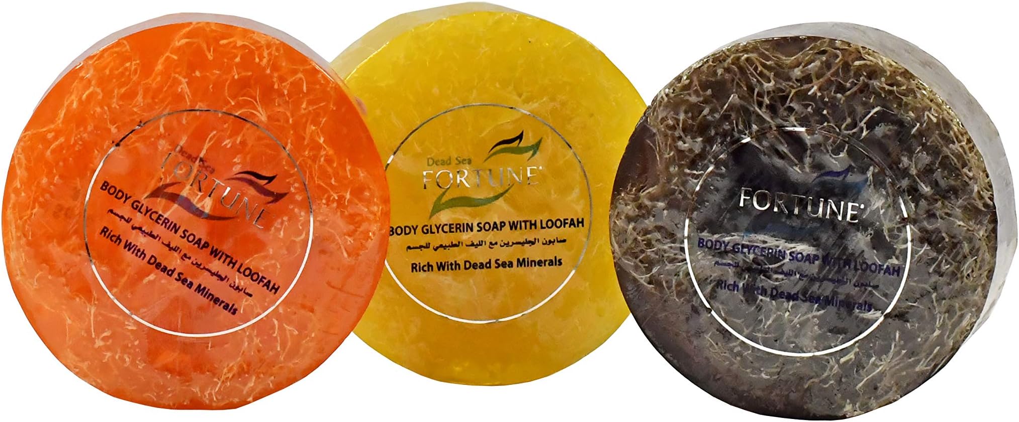 FORTUNE Dead Sea Body Glycerin Soap with Loofah: Mineral Exfoliating Soap 140g