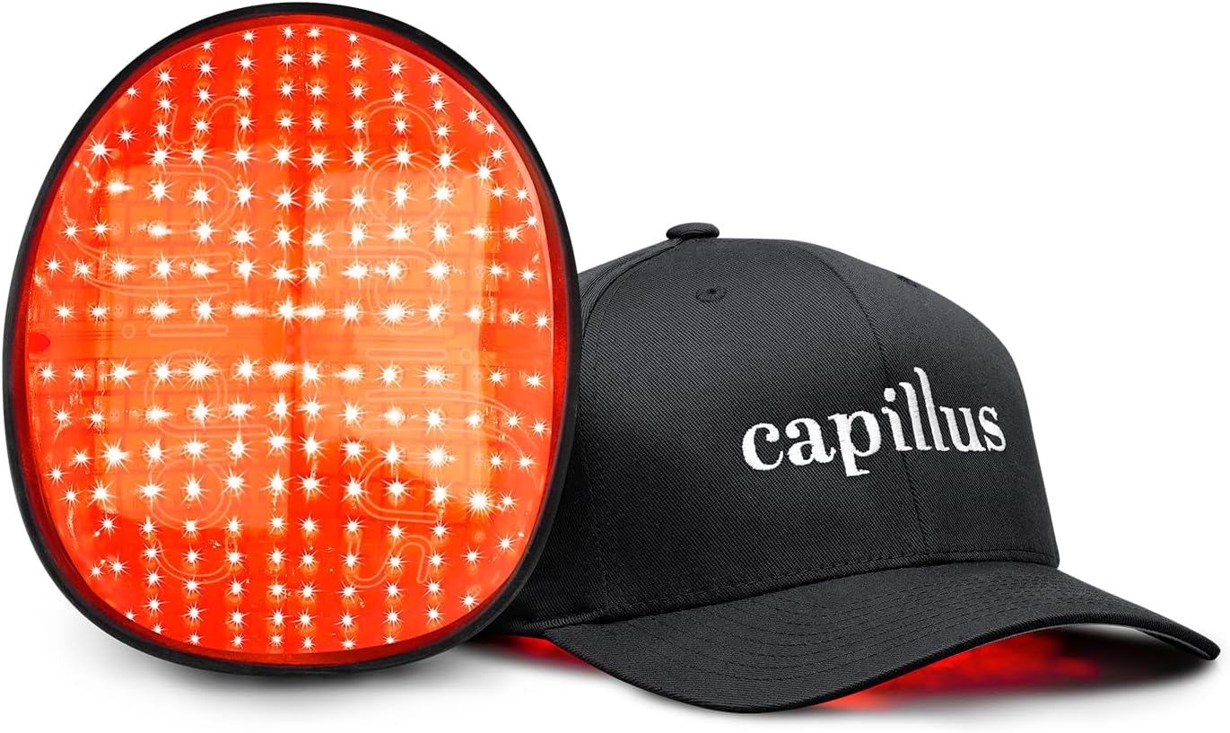 Capillus Plus Laser Therapy Cap for Hair Regrowth, Red Light Hair Therapy with 202 Medical Grade Red Light Lasers for Laser Hair Growth, Red Light Hair Growth Hat At Home
