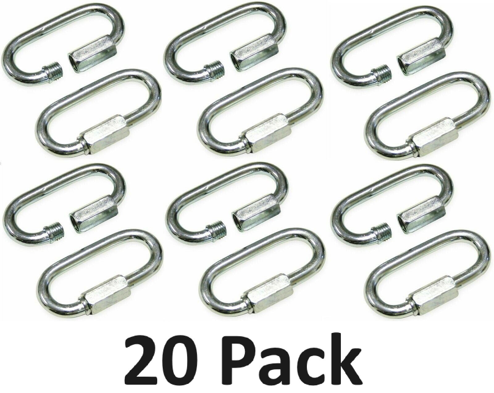 20 Pack 3/16 Quick Links Trapping Supplies Chain Cable Connectors Zinc Coated