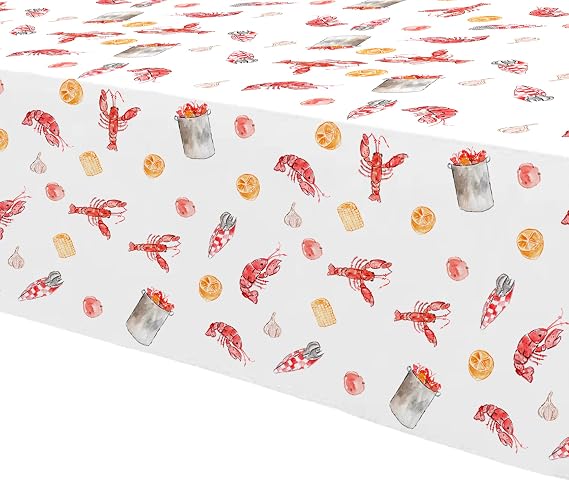 APOWBLS Crawfish Boil Party Tablecloth Decorations, 3 Pack, 54in x 108in