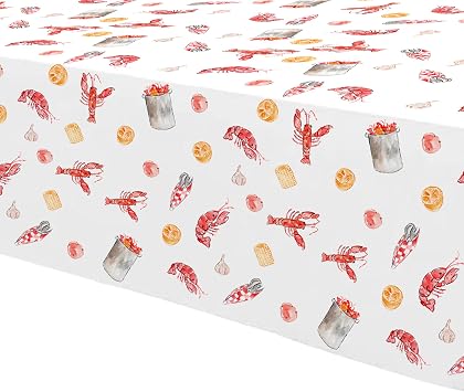 APOWBLS Crawfish Boil Party Tablecloth Decorations, 3 Pack, 54in x 108in