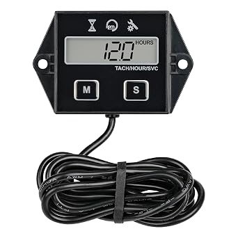Digital Tachometer,Small Engine Hour Meter,Maintenance Reminder,User Shutdown,Use for ZTR Lawn Mower Tractor Generator Marine Outboard ATV Motor Snowmobile and Gas Powered Equipment