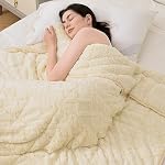 Topblan Weighted Blanket for Adults, 48" x 72" 12lbs, Soft Sherpa Twin Size Heavy Blanket with 3D Jacquard Flannel Fleece Weighted Blankets for Couch and Bed