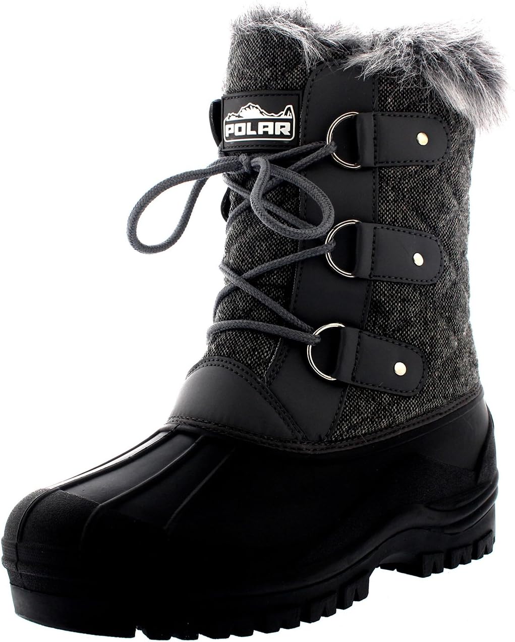 POLAR Womens Mid Calf Mountain Walking Tactical Waterproof Boots