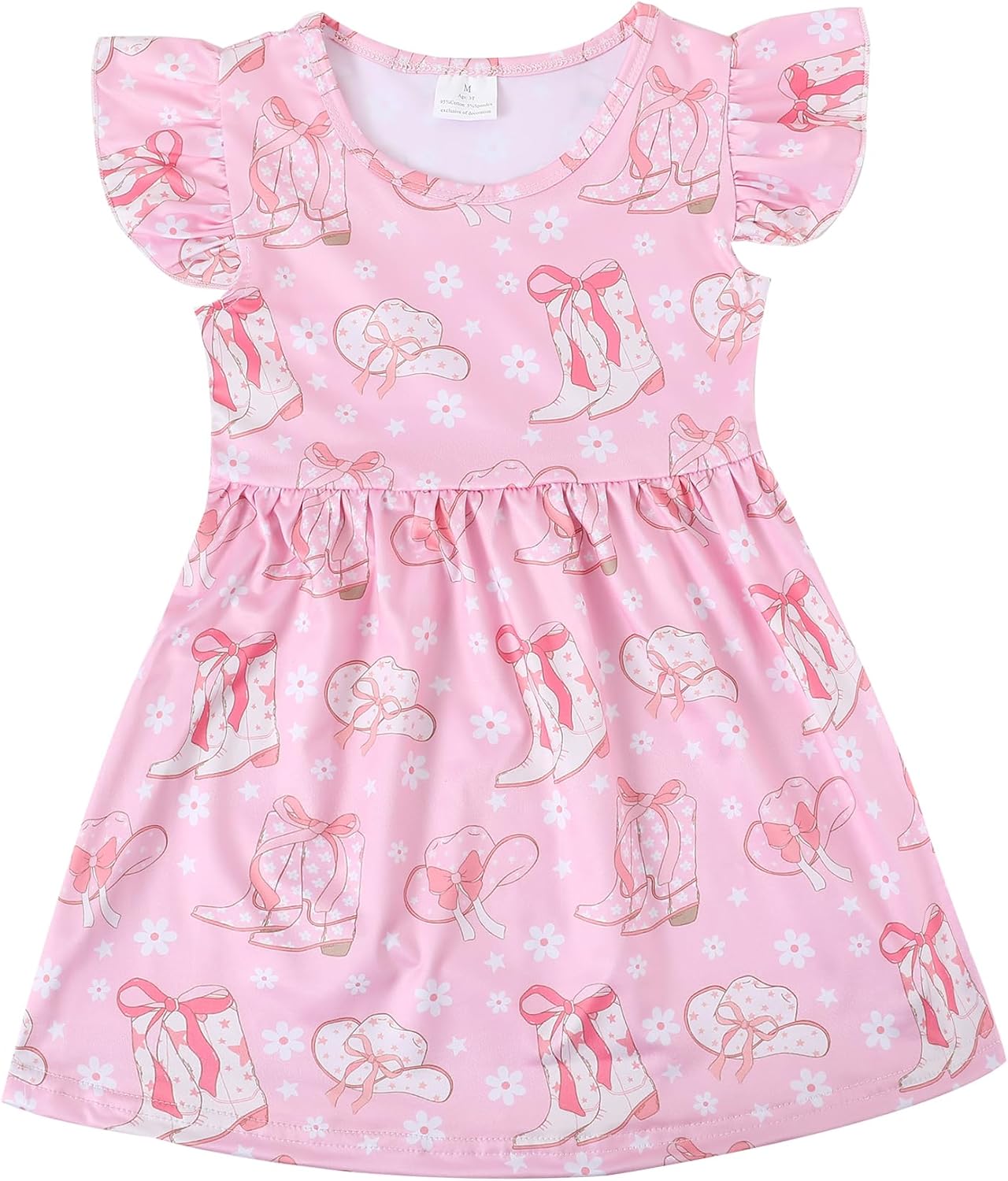 Toddler Girls Casual Dress Farm Animal Horse Print Dresses Flutter Sleeve Clothes 2-8Y - Image 2