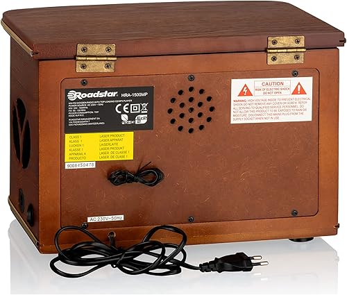 Roadstar HRA-1500UEMP Vintage FM/MW Portable CD Radio CD MP3 Player USB Recording Stereo Remote Control Headphone Jack Wood - 7