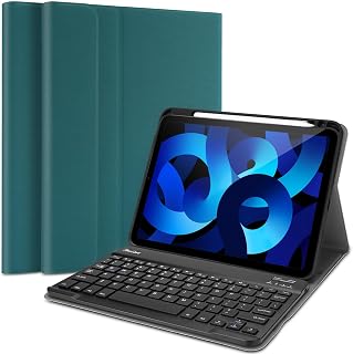 ProCase Keyboard Case for iPad Air 5/4, iPad 10.9 inch 2022 2020 Case with Magnetically Detachable Wireless Keyboard for iPad 10.9" Air 5th 4th Generation -Teal