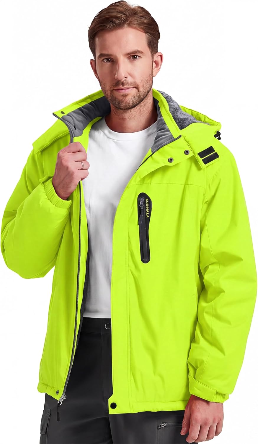 Men's Winter Skiing Jacket Waterproof Warm Snow Fleece LiningCoat Mountain Hooded Windproof Rain Jacket S-6XL