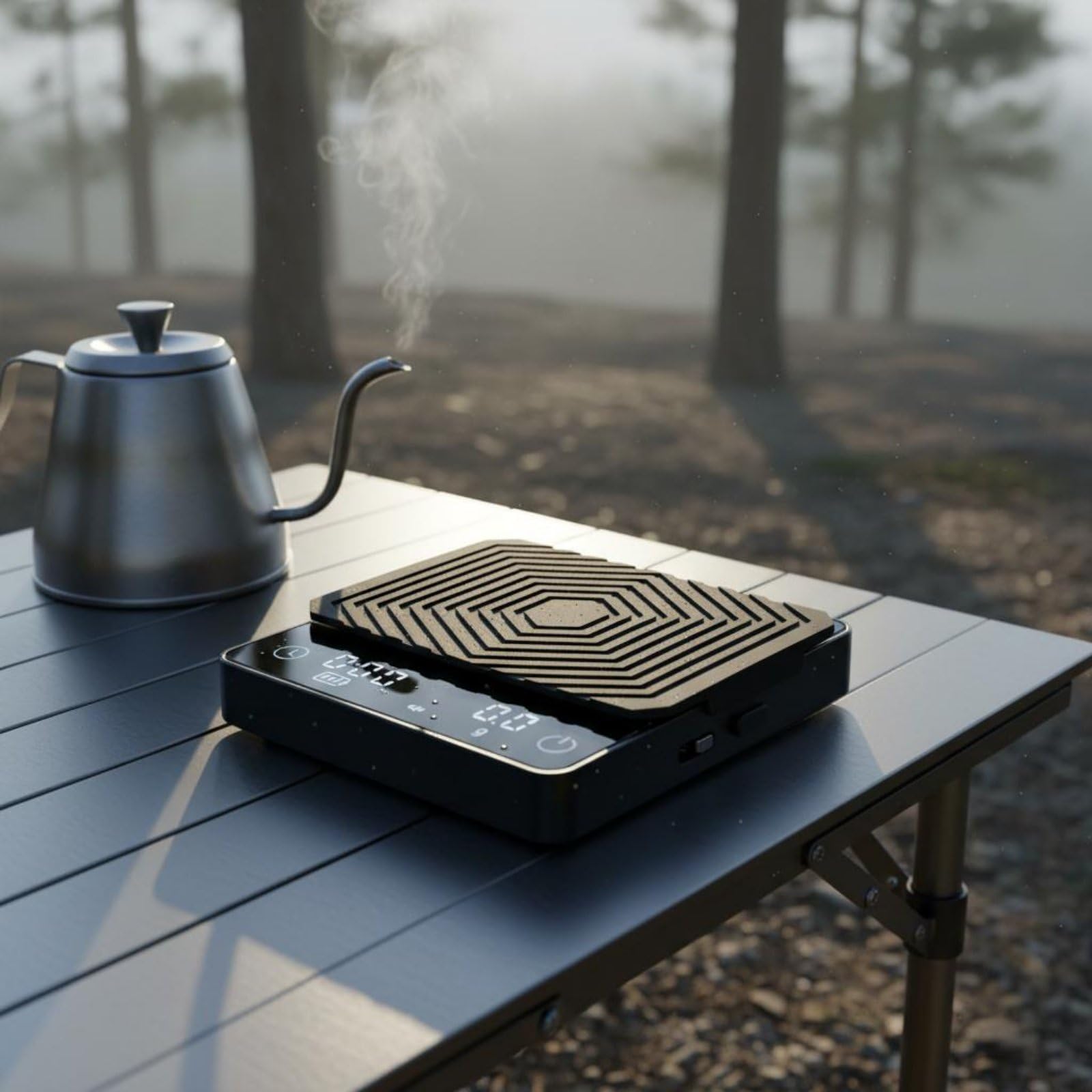 kowaku Balance de Café Numérique Balance Espresso Balance de Cuisine Balance de avec Minuterie Simple Tare Rapide Calibration Stable Format de Poche Adaptée, Silver