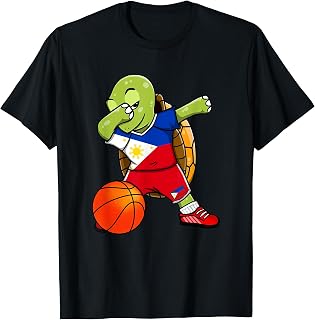 Dabbing Turtle Philippines Jersey Philippine Basketball Fans T-Shirt