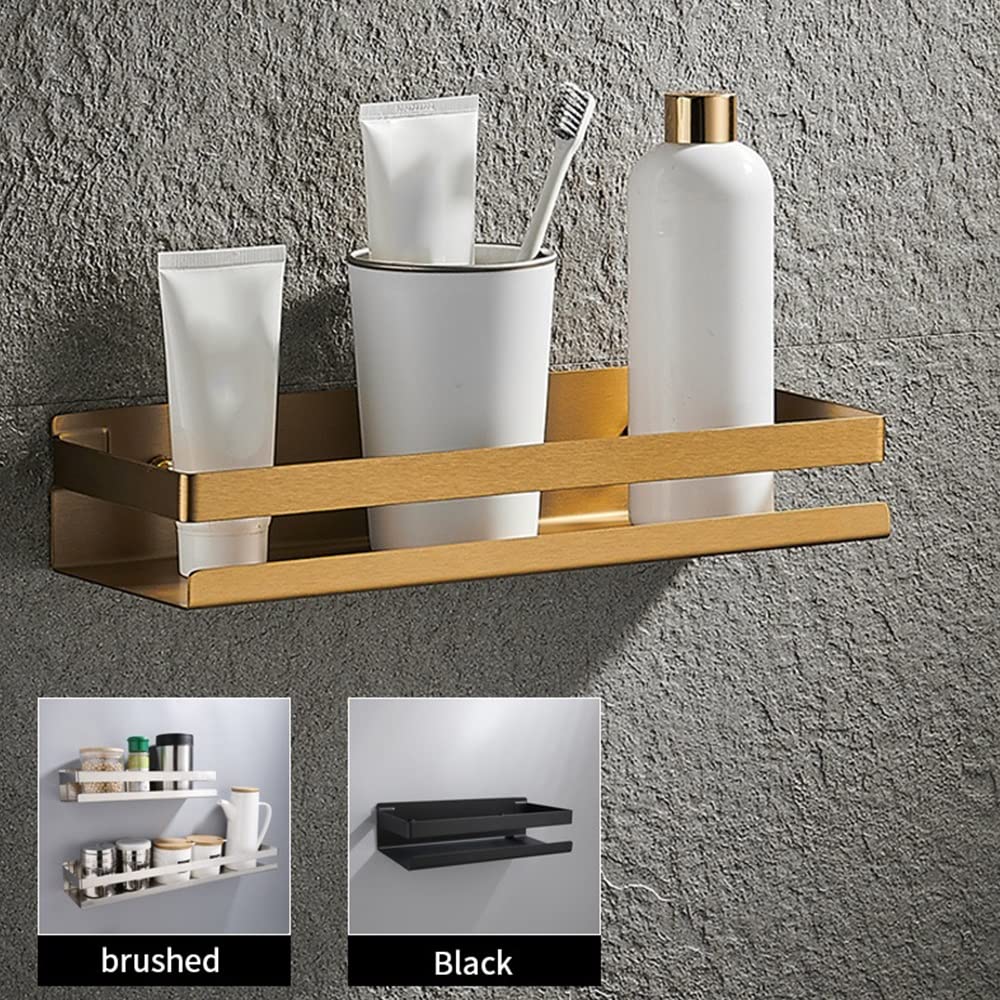 Estantes Flotantes Carrito De Ducha Estante De Baño 20-50 Cm Estantes De Esquina De Baño Modernos En Oro Negro Mate Estante De Pared De Cocina Ducha Baño Estante De Almacenamiento De Champú (Negro 20