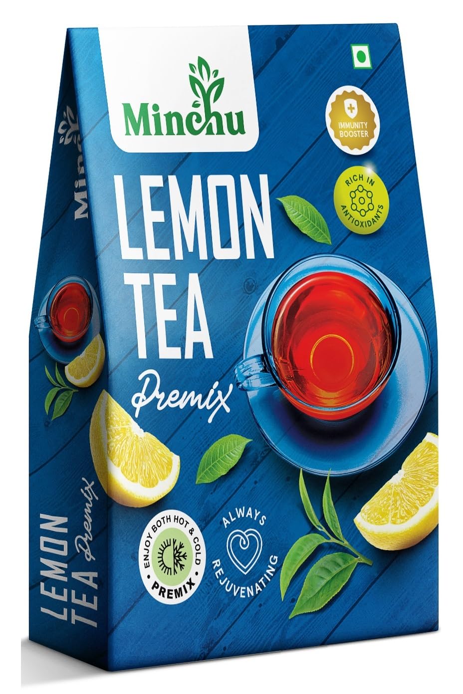 Minchu Lemon Tea Premix Powder - Refreshing Fruit Tea with Lemon Extract |No preservatives or colors added |Hot or Chilled Beverage Mix |Easy to Serve |Energy & Soothing Drink - 250gm
