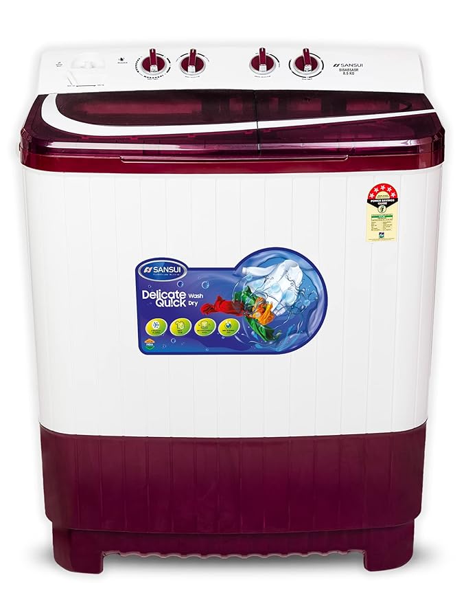 Sansui 8.5 kg Semi Automatic Top Load Washing Machine SISA85A5R