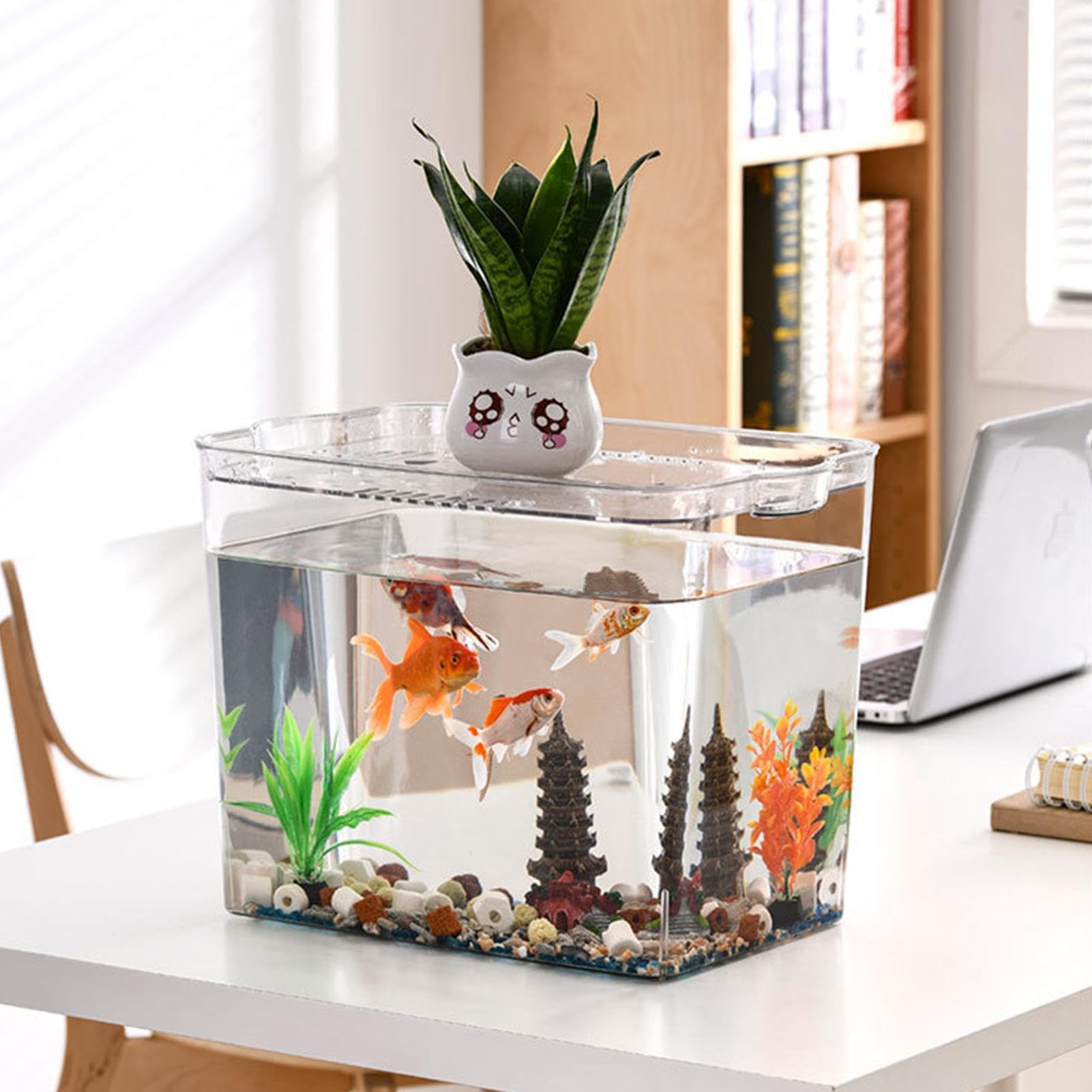 Aquarium für Anfänger, kleines Aquarium | Kleines Aquarium, stapelbar, transparent, kleine Fischschale für temporären Raum, Schildkrötentank, Büro-Aquarium für kleine Fische, , Cr | transparent, kleine Fischschale für temporären Raum, Schildkrötentank, Bü