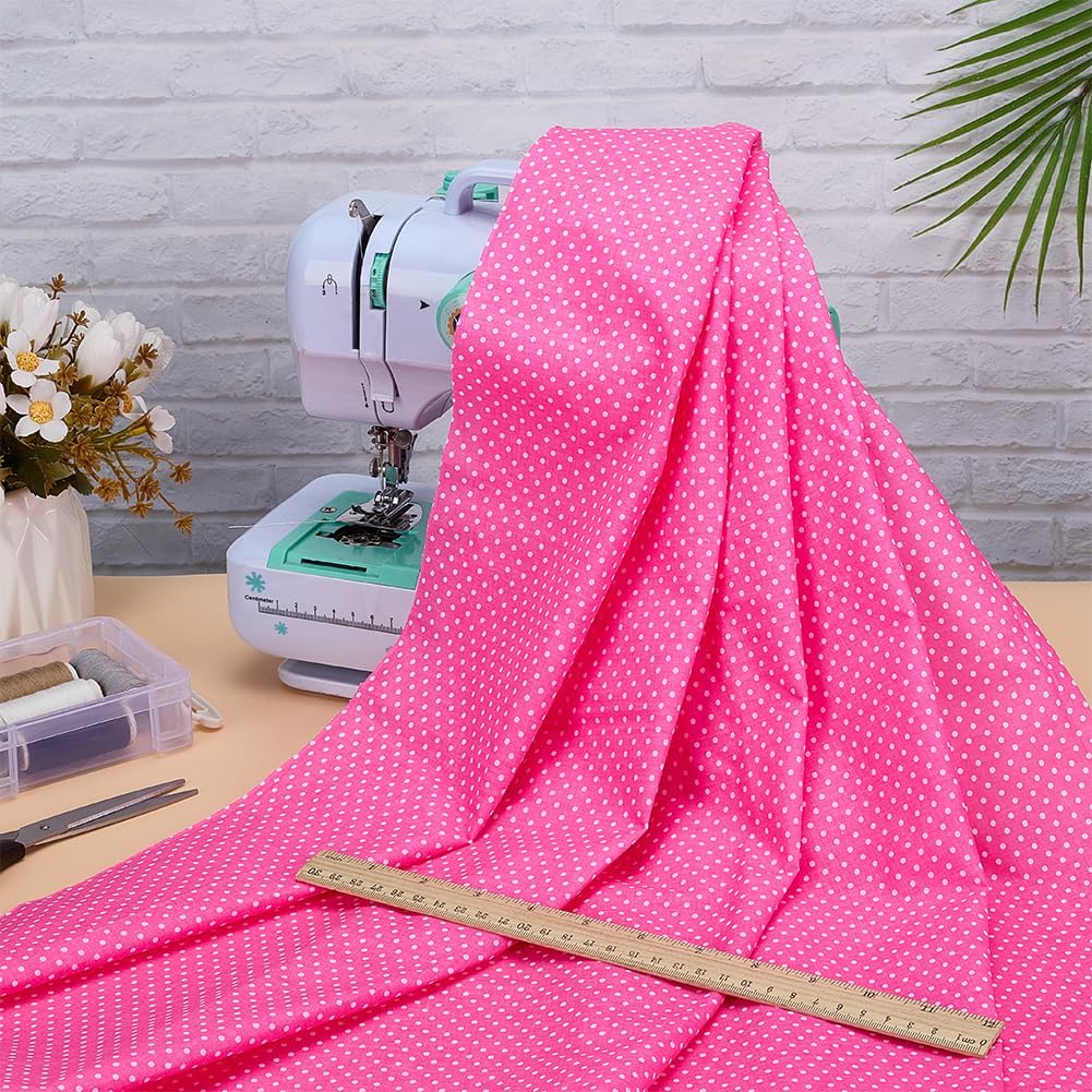 FINGERINSPIRE Mini Polka Dot Fat Quarters Quilting Fabric Bundles, 40x62 Inch Hot Pink Cotton Patchwork Fabric Sewing Craft for Handmade Craft Making Supplies Clothing Accessories image 4