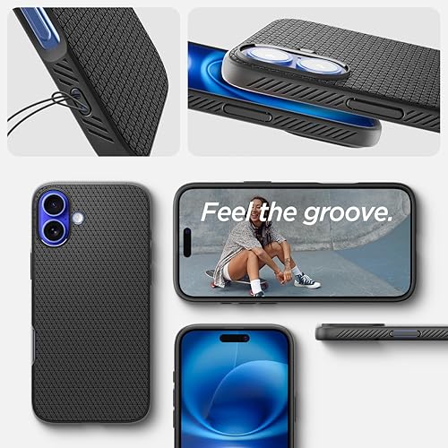 Vista 172 de Spigen Liquid Air - Funda diseñada para iPhone 13 Pro Max (2021), color negro mate