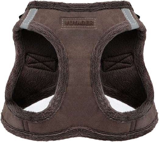 Voyager Step-In Plush Dog Harness – Soft Plush, Step In Vest Harness for Small and Medium Dogs by Best Pet Supplies - Harness (Chocolate Suede), XS (Chest: 13 - 14.5")