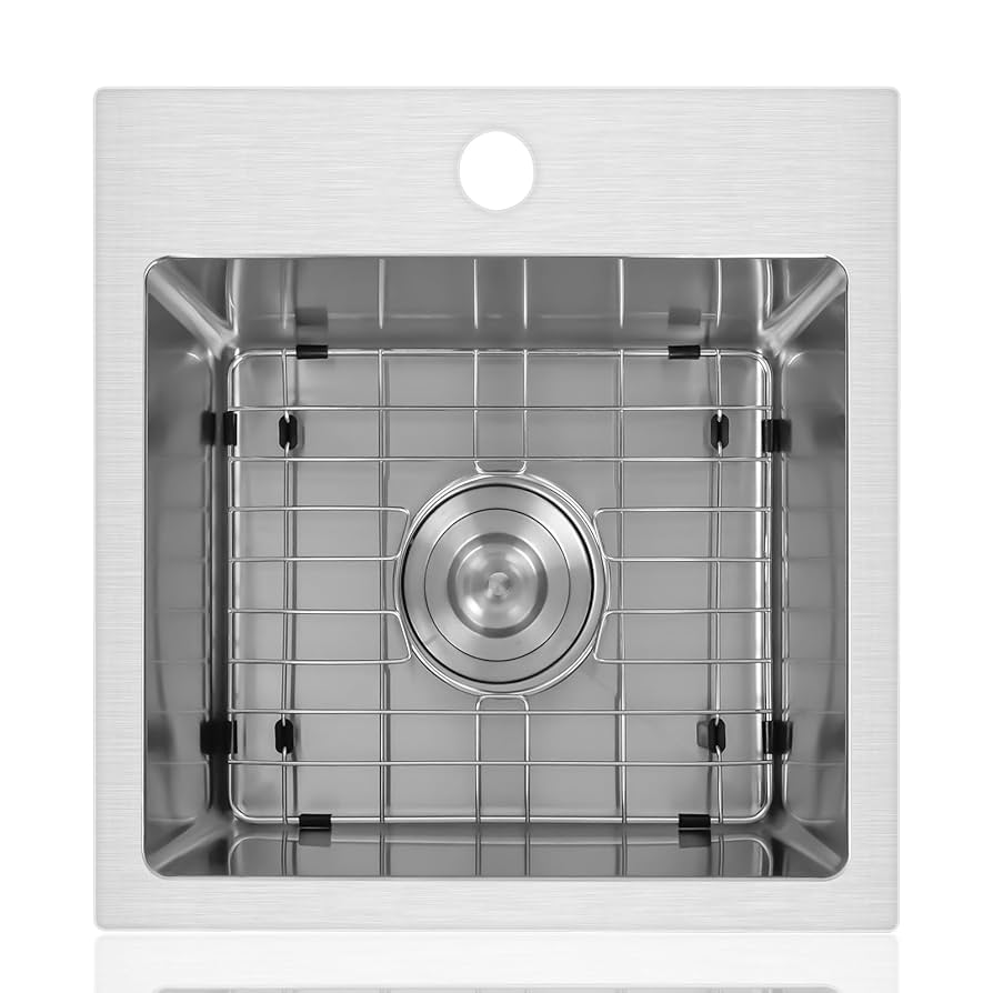 YSSOA Top-Mount Workstation Kitchen Sink, 20 Gauge Single