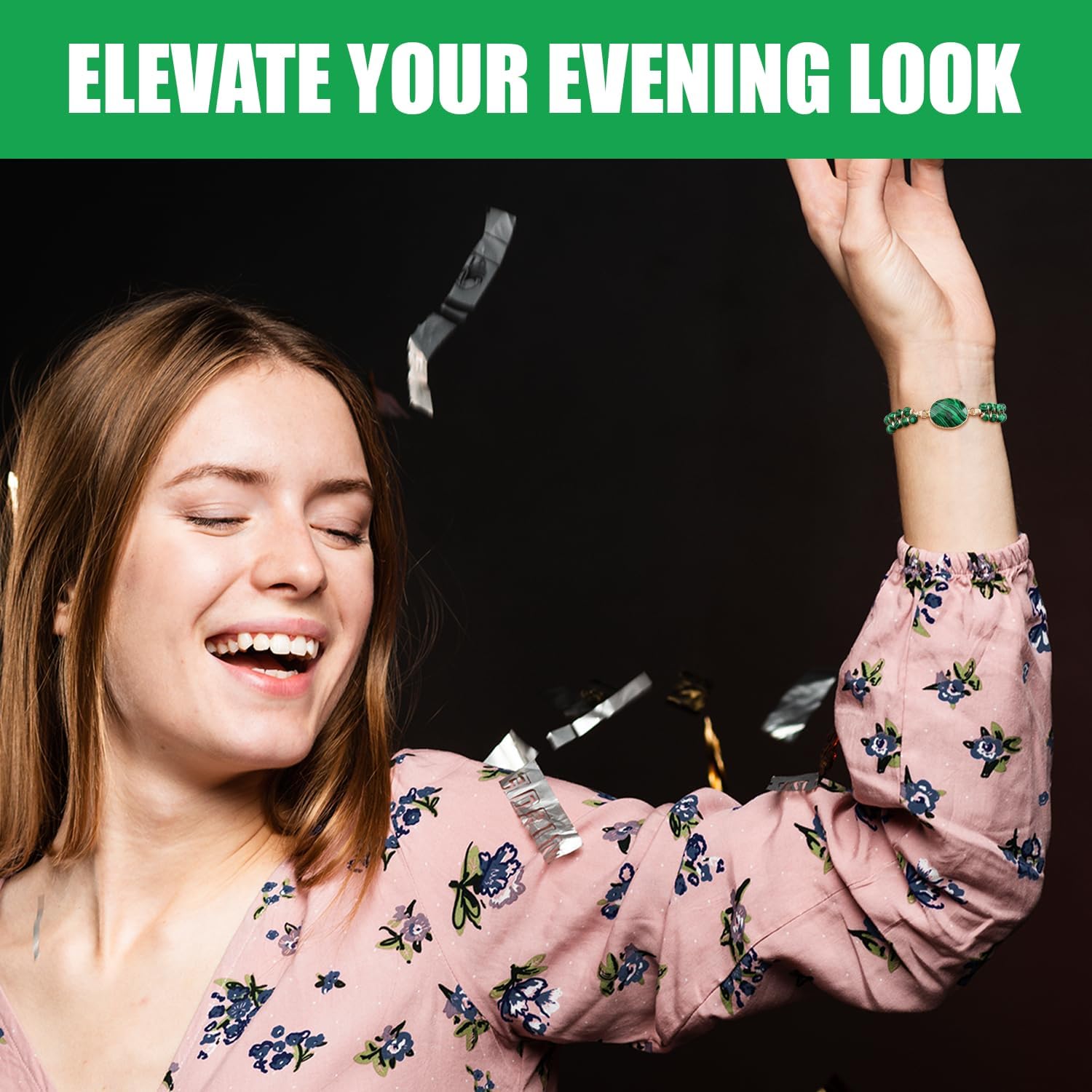 "SS Boutique" Green Malachite Healing Bracelet, Handmade Braided Gemstone Bangle for Meditation, Energy, Spiritual Protection & Mental Balance - 1pc Yoga Bracelet with Premium Gift Box - Image 3